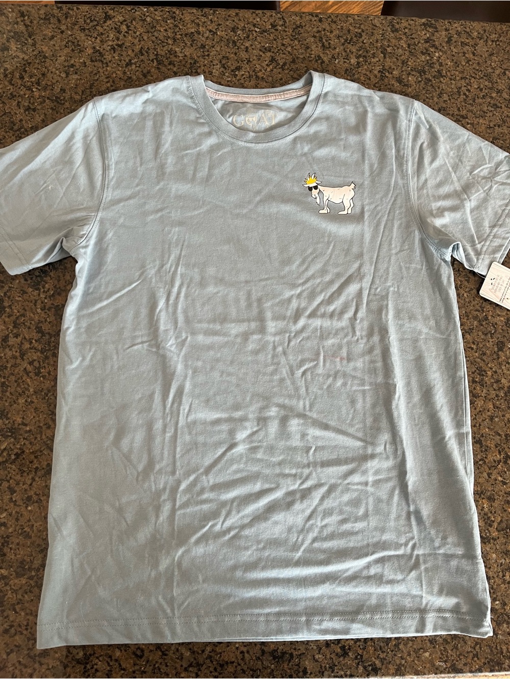 Goat USA Light Blue Men’s Short-Sleeve Crew Neck T-Shirt Sz Small NWT